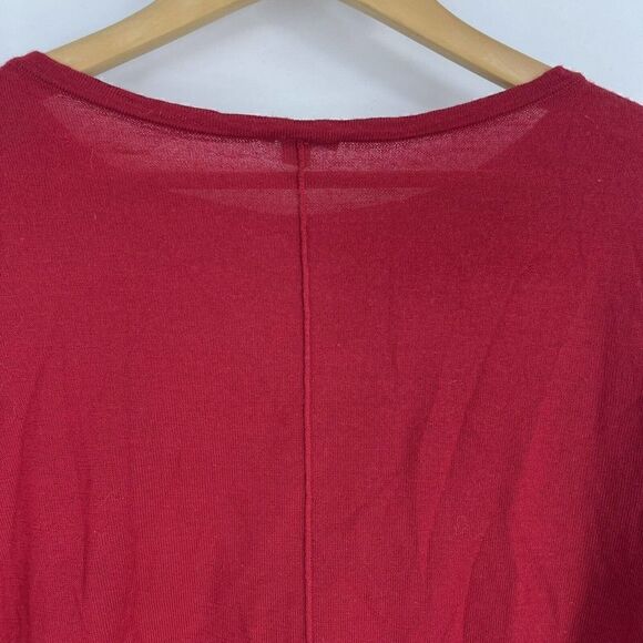 J Jill Sweater Size 1X Womens Red Washable Merino Wool Dolman Sleeve Top Knit - Picture 6 of 8